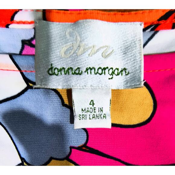 Donna Morgan Vibrant Color Sleeveless Knee Length Shift Dress, Multicolor Sz 4 - Picture 4 of 5